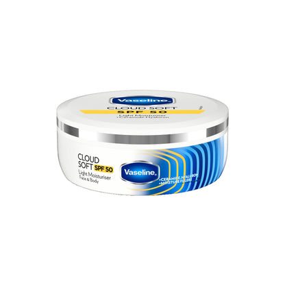 Vaseline Cloud Soft SPF 50 Light Moisturiser with Ceramides & Hyaluron for Non-Sticky Hydration