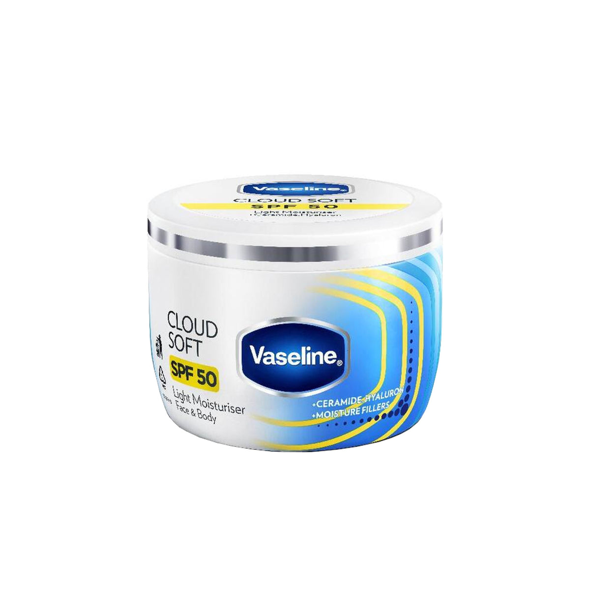 Vaseline Cloud Soft SPF 50 Light Moisturiser with Ceramides & Hyaluron for Non-Sticky Hydration