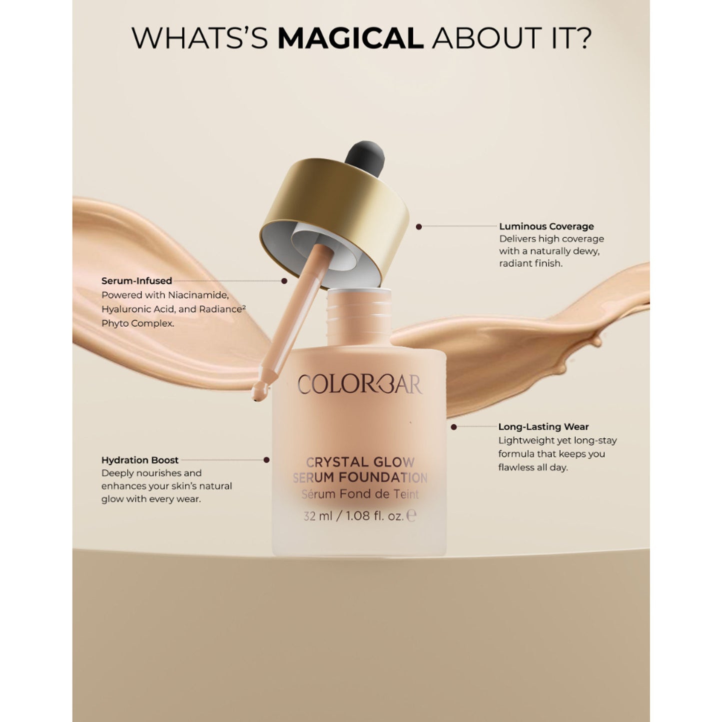 Colorbar Crystal Glow Serum Foundation - Sfw 1.1