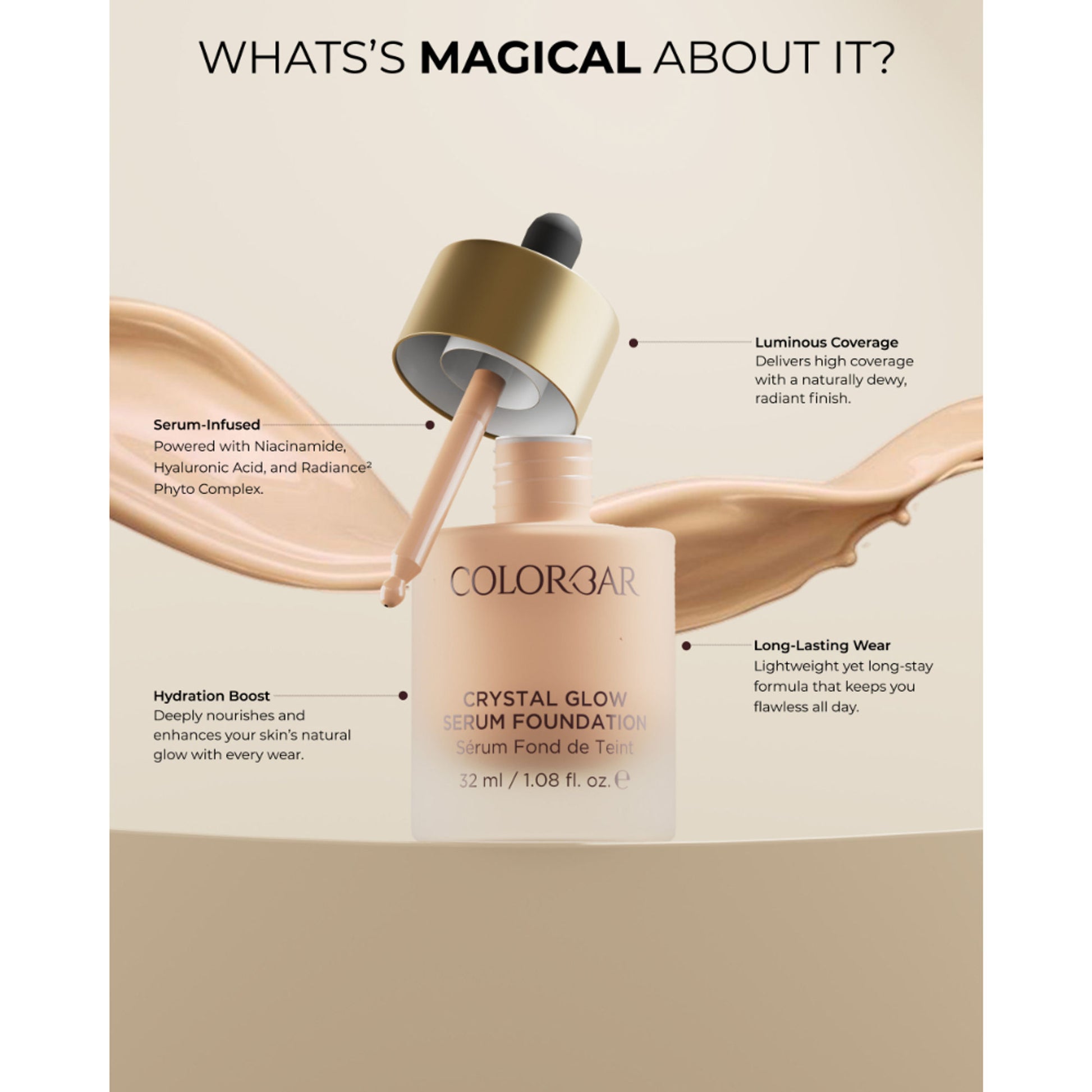 Colorbar Crystal Glow Serum Foundation - Sfw 1.1