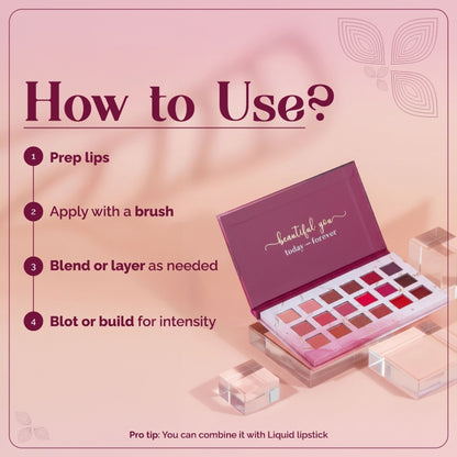 Aflairza Velvet Luxe 18-Shade Lip Palette