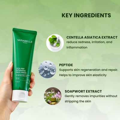 Mirabelle Korea Cica + Peptide Intensive Face Wash