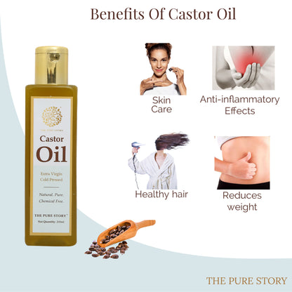 The Pure Story Natural Cold Pressed Oil for Skin & Hair with Castor