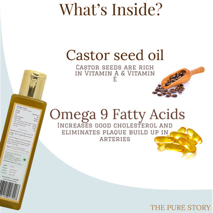 The Pure Story Natural Cold Pressed Oil for Skin & Hair with Castor