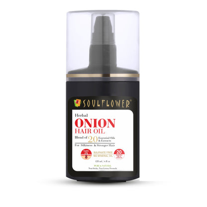 Soulflower Onion Hair Oil Enriched with Amla & Peppermint For Hair Growth & Hair Fall Control
