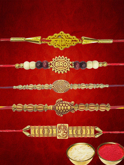 Anouk Unisex Set Of 5 Beaded Rakhi