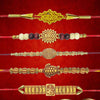 Dhiyona Unisex Set Of 5 Beaded Rakhi