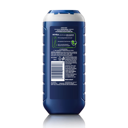 NIVEA MEN Body Wash, Cool Kick with Refreshing Icy MENthol, Shower Gel for Body, Face & Hair