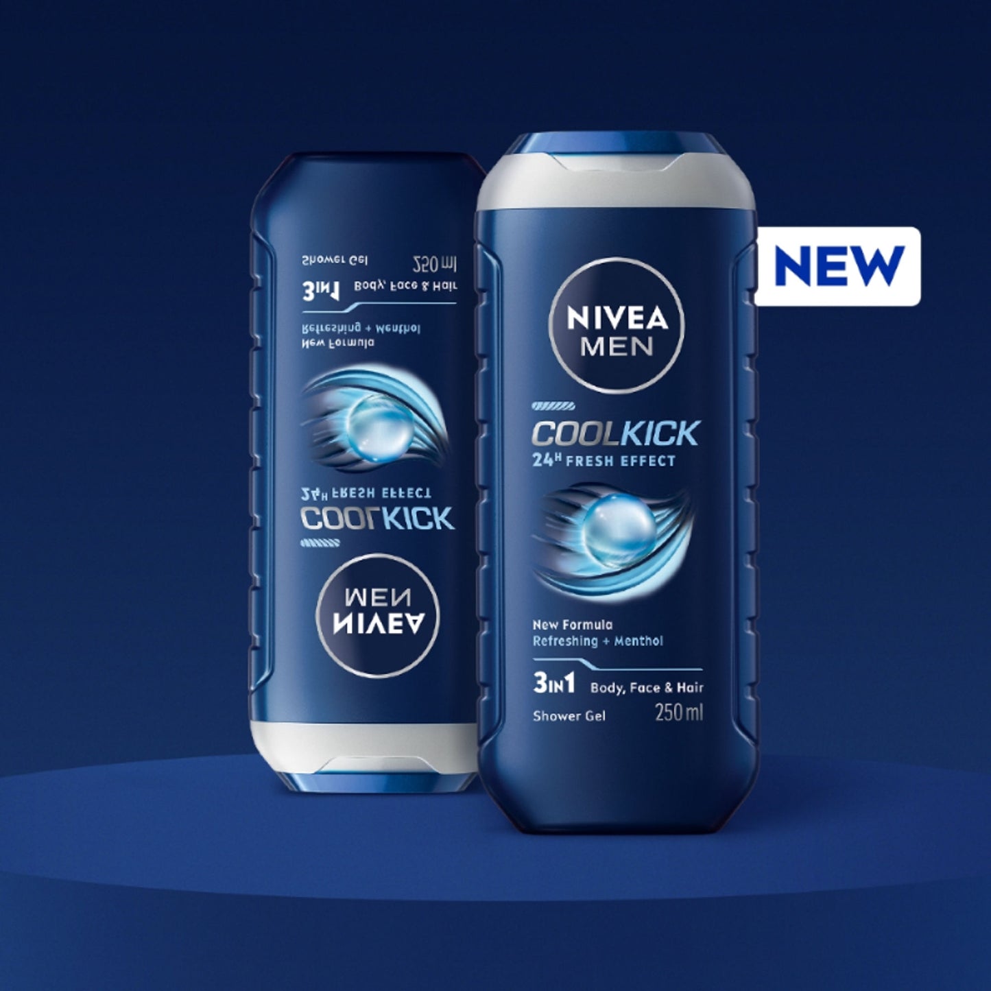 NIVEA MEN Body Wash, Cool Kick with Refreshing Icy MENthol, Shower Gel for Body, Face & Hair