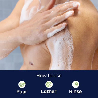 NIVEA MEN Body Wash, Deep Impact, 3 in 1 Shower Gel for Body, Face & Hair, with Microfine Clay