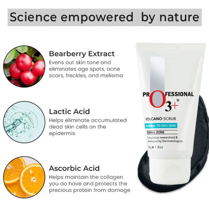 O3+ Volcano Scrub Normal To Oily Skin For Blackheads & Instant Brightening
