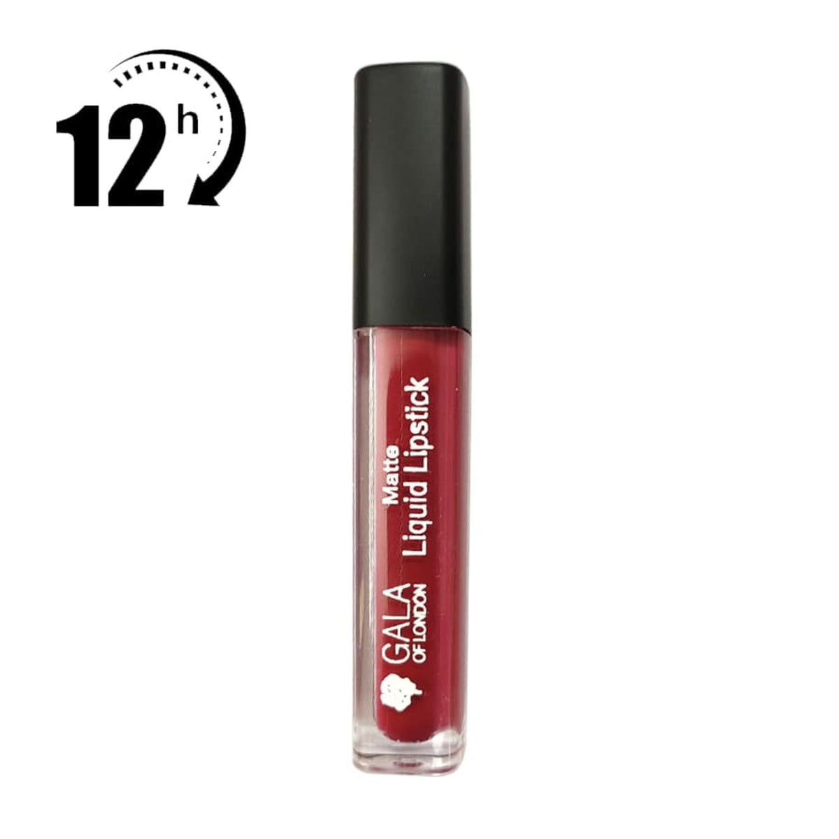 Gala of London Matte Liquid Lipstick in Divine Wine, displaying deep wine-colored liquid lipstick with a matte finish.