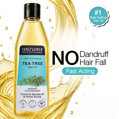 Soulflower Tea Tree Hair Oil - For Scalp And Dandruff Care