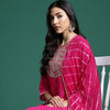 Indyancart IE Leheriya Printed Zari Kurta With Trousers & Dupatta