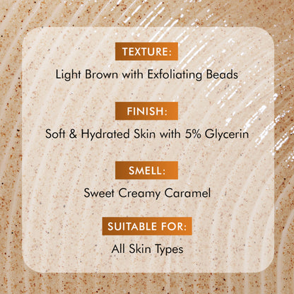 mCaffeine 7%Exfoliating Caramel Crunch Body Wash-1%Salicylic 2%LacticAcidShowerGeltoReduceBodyAcne