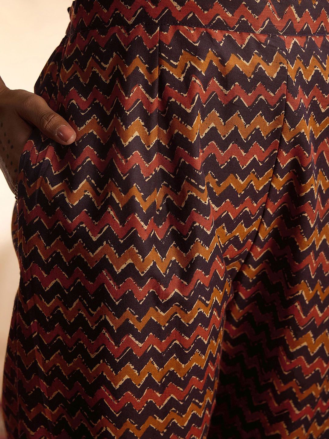 Indyancart IE Ethnic Motifs Printed Straight Pure Cotton Kurta with Trousers & Dupatta