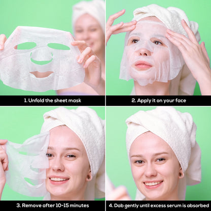 Renee Cosmetics Salicylic Acid Sheet Mask, Unclog pores, Reduces Dark Spots & Fine Lines, Soothes & Hydrates