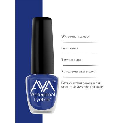 AYA 24 Hrs Long Lasting & Waterproof Eyeliner - Metallic Blue