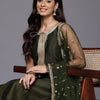 Dhiyona VA Women's Yoke Design Sequinned Kurta with Trousers & Dupatta