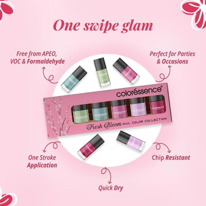 Coloressence Nail Paint Kit With Free Nail Paint Remover - Fresh Bloom