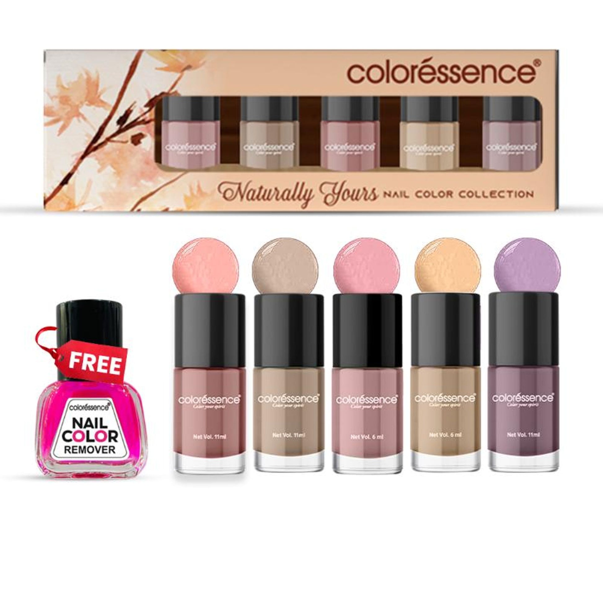 Coloressence Nail Paint Kit With Free Nail Paint Remover - Naturally Yours