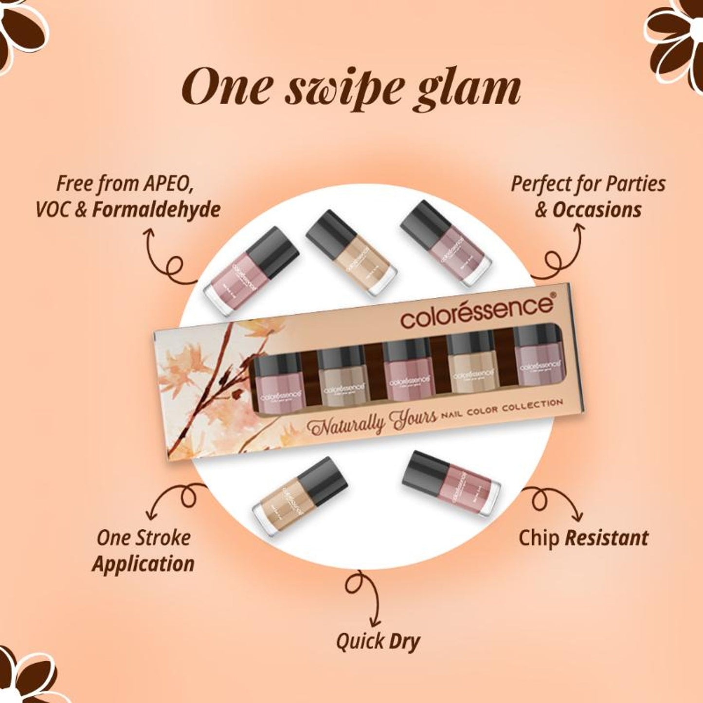 Coloressence Nail Paint Kit With Free Nail Paint Remover - Naturally Yours