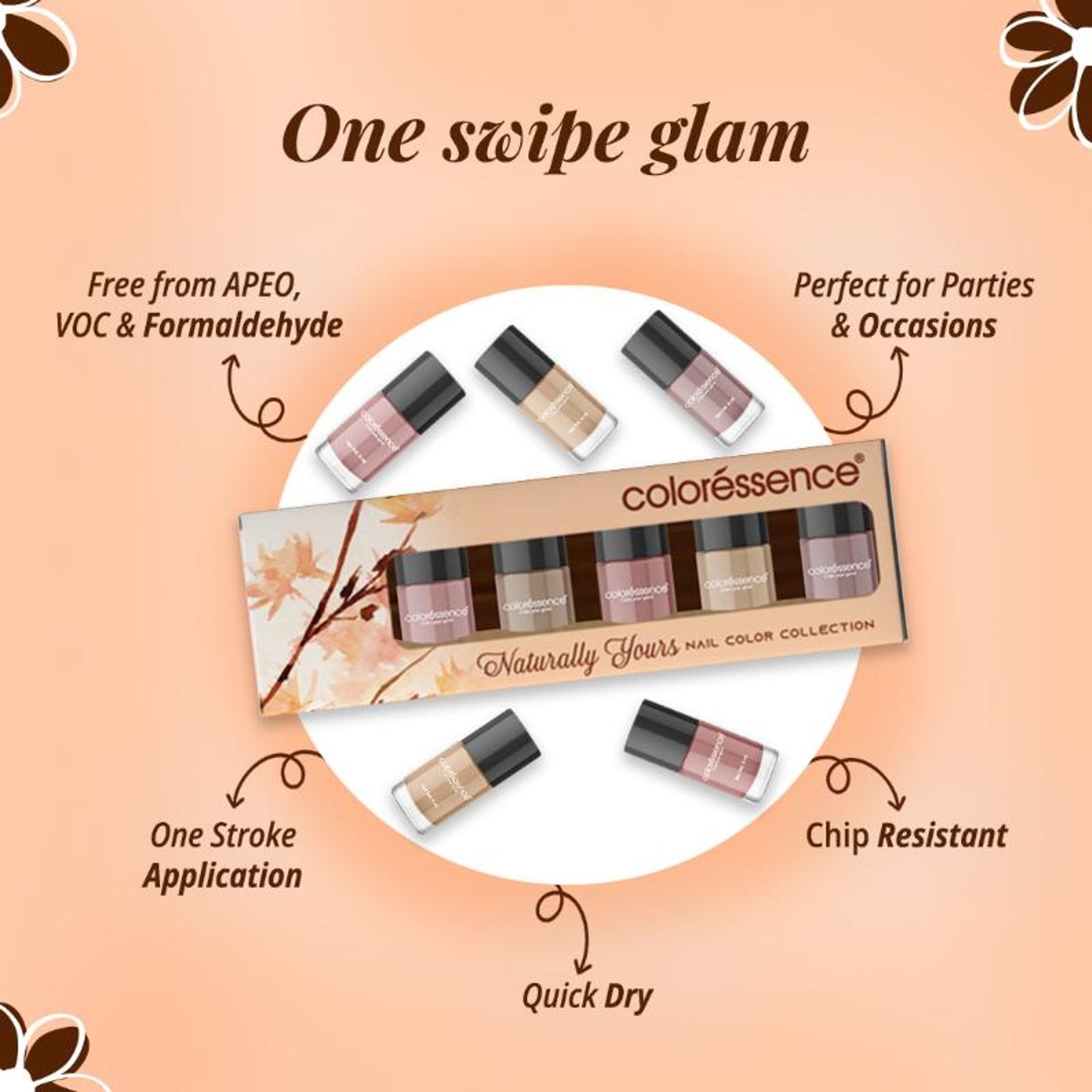 Coloressence Nail Paint Kit With Free Nail Paint Remover - Naturally Yours