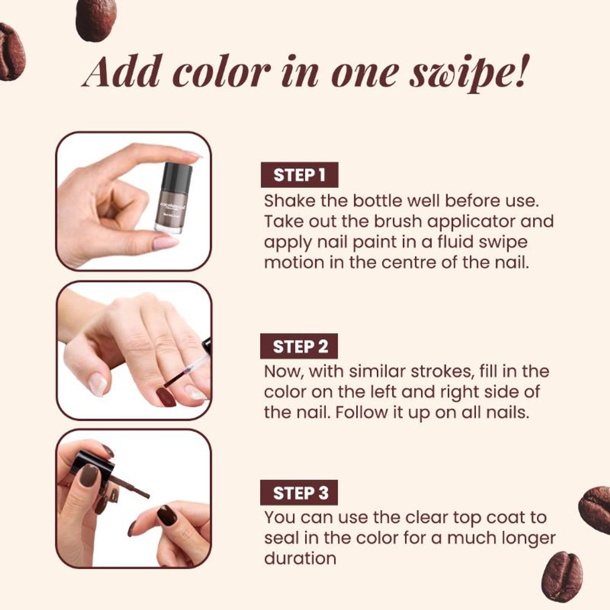 Coloressence Nail Paint Kit With Free Nail Paint Remover - Coffee coats