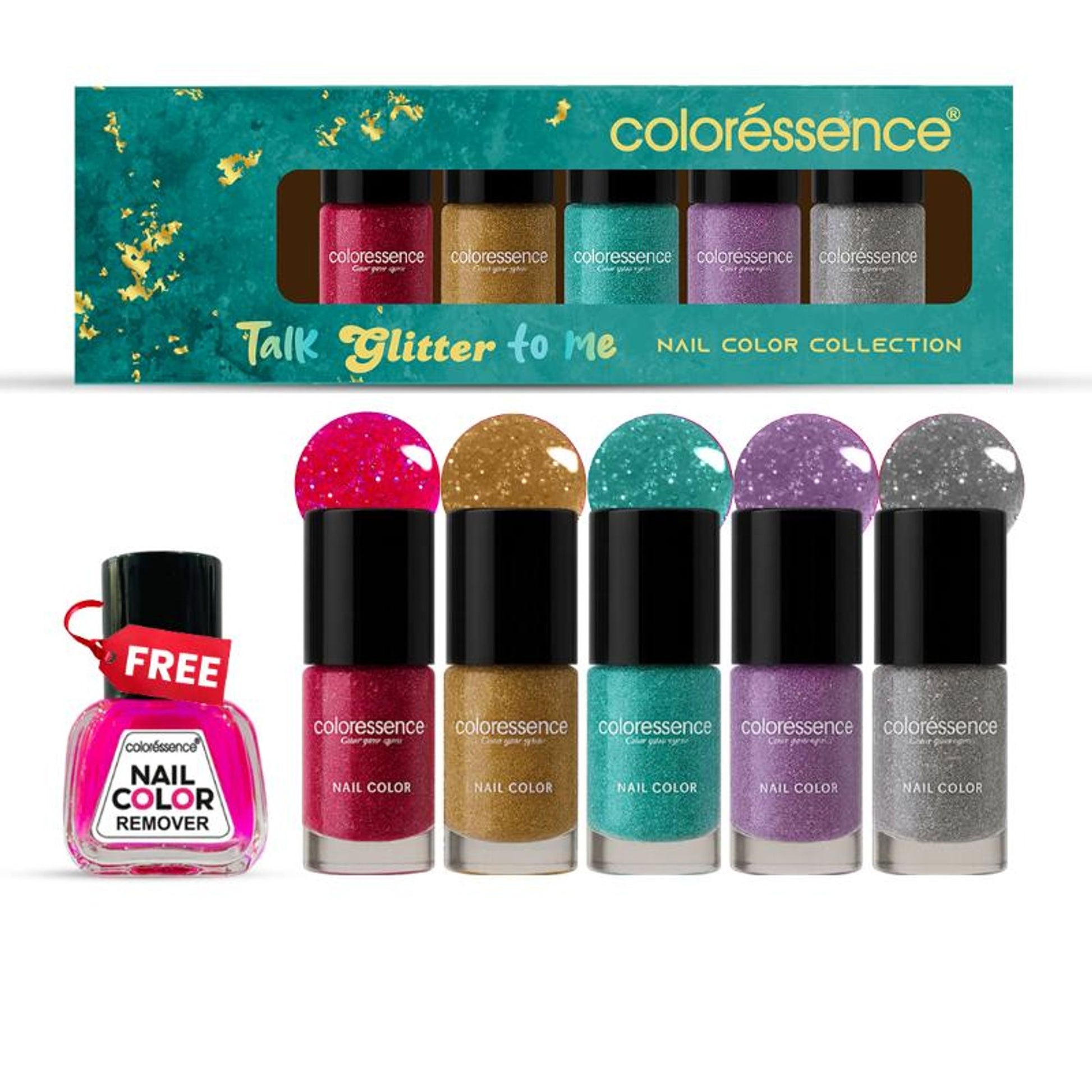 Coloressence Talk Glitter To Me Glitter Nail Paint Kit - Quick-Dry, Long-Lasting Sparkle