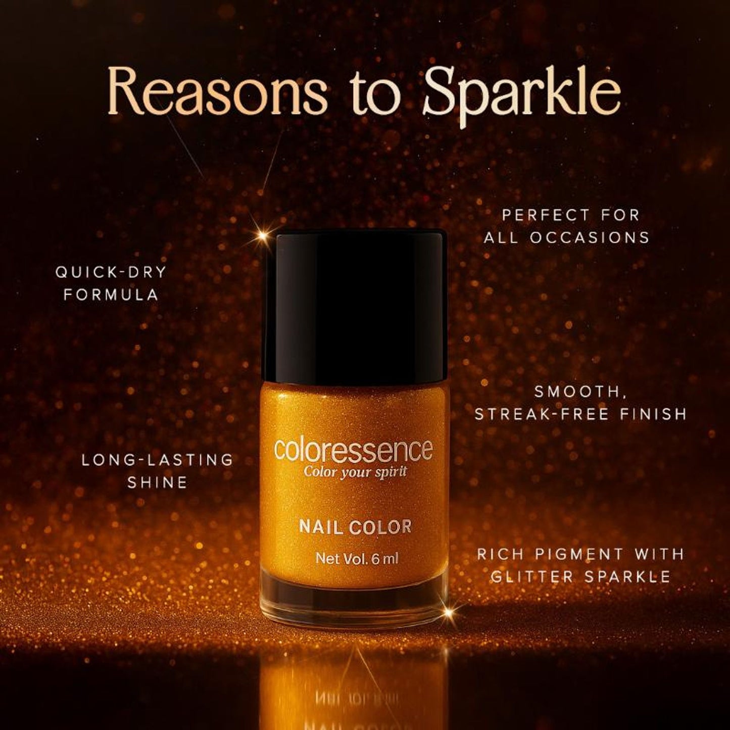 Coloressence Talk Glitter To Me Glitter Nail Paint Kit - Quick-Dry, Long-Lasting Sparkle