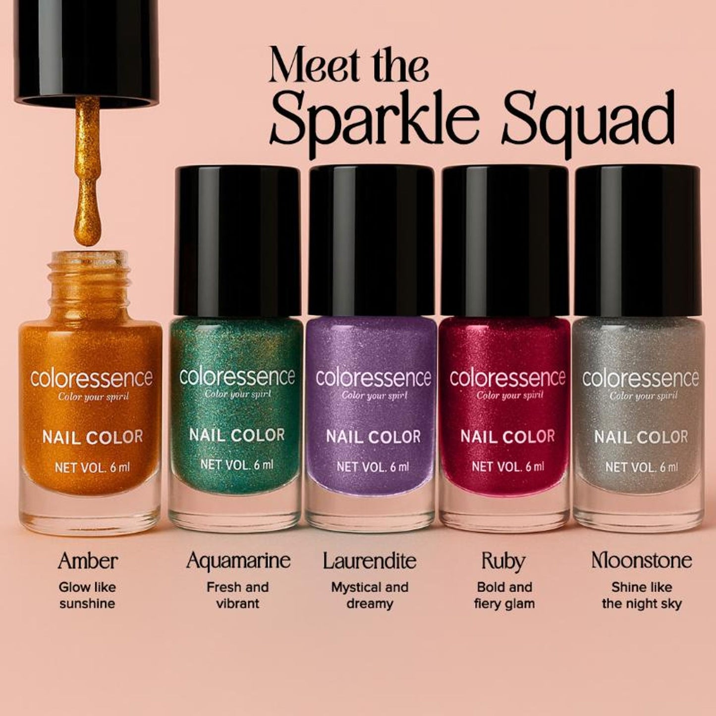 Coloressence Talk Glitter To Me Glitter Nail Paint Kit - Quick-Dry, Long-Lasting Sparkle