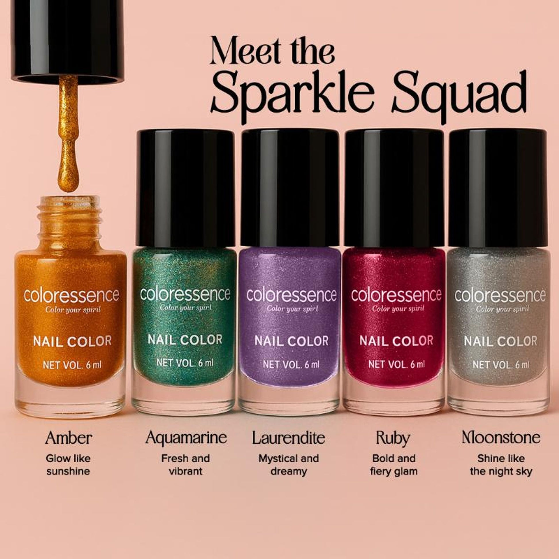 Coloressence Talk Glitter To Me Glitter Nail Paint Kit - Quick-Dry, Long-Lasting Sparkle