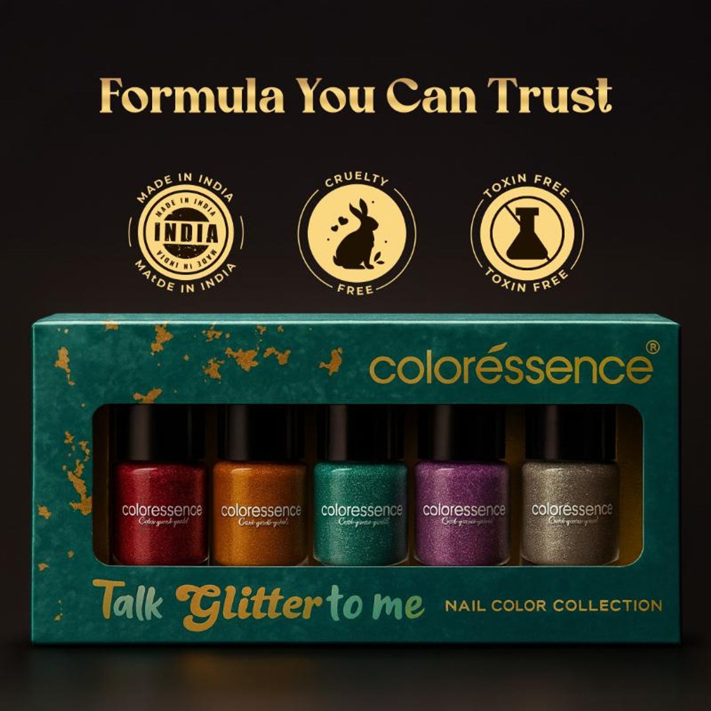 Coloressence Talk Glitter To Me Glitter Nail Paint Kit - Quick-Dry, Long-Lasting Sparkle