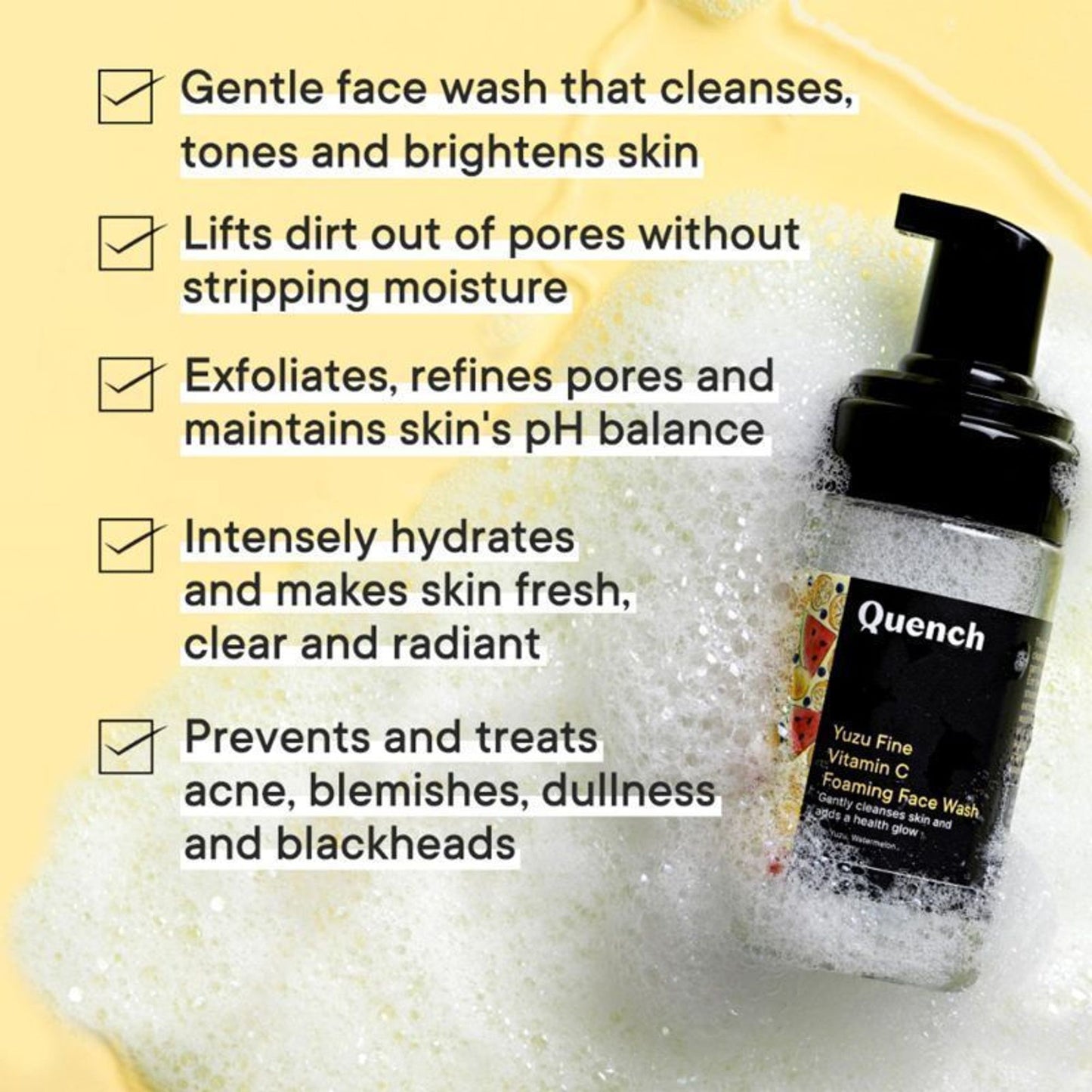 Quench Vitamin C Foaming Face Wash for Brighter Skin