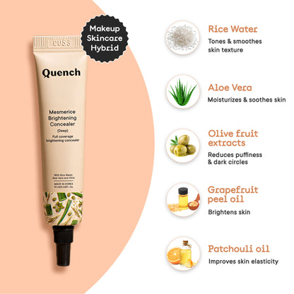 Quench Brightening Cream Concealer With Rice Water - Light