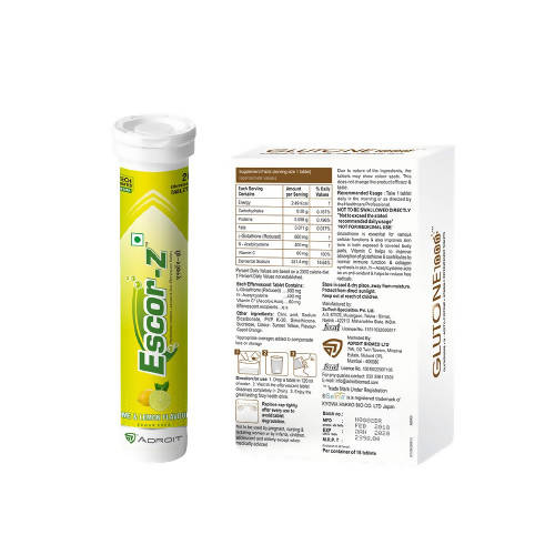 Glutone 1000 & Escor-Z Tablets Combo Pack - Indyancart