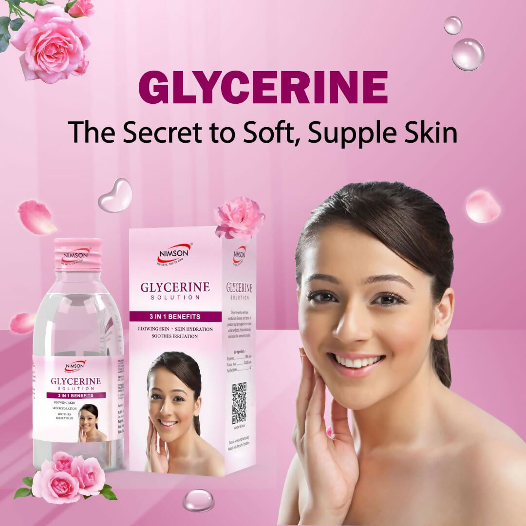 Nimson glycerine face gel for skin protection and moisturizing, with a clear tube showing the gel inside.