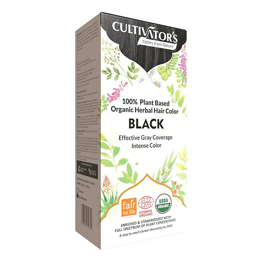 Cultivator's Organic Herbal Hair Color - Black - Indyancart