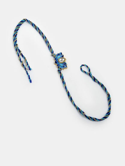 Anouk Unisex Set Of 2 Blue Lotus Shape Kundan-Studded & Beaded Wraparound Rakhi Set