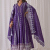 Dhiyona IE Ethnic Motifs Embroidered Pure Cotton A-Line Kurta Trousers & Dupatta