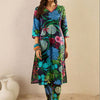 Indyancart IE Women Floral Printed Regular Pure Cotton Kurta with Trousers