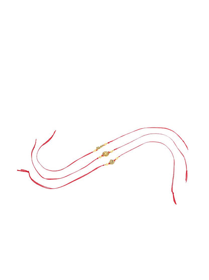 Anouk Set Of 3 Thread Rakhis With Roli Chawal Chandan & Mishri