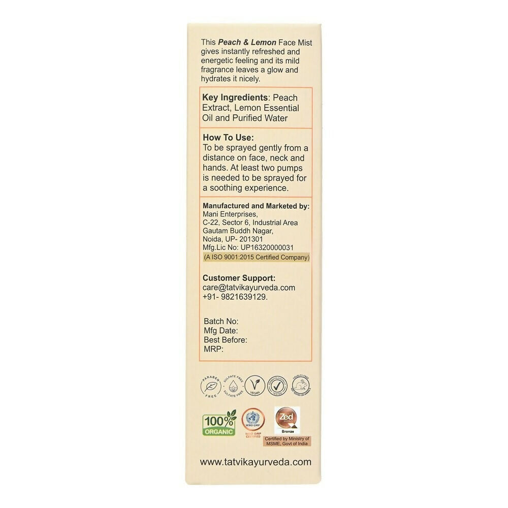 Tatvik Ayurveda Lavanya Face Mist (Peach & Lemon)