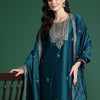Indyancart IE Women Ethnic Motifs Yoke Design Regular Kurta With Trousers & Dupatta