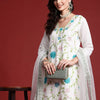 Dhiyona IE Women Floral Embroidered Thread Work Kurta With Trousers & Dupatta