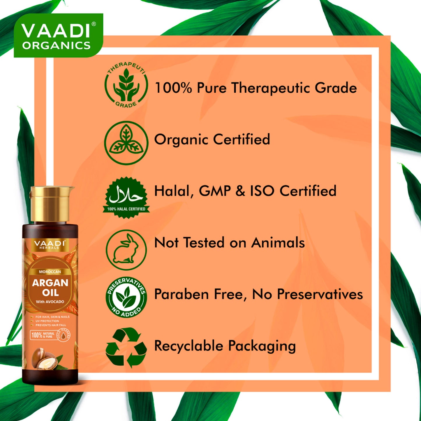Vaadi Herbals Cold Pressed Morrocon Argan Oil
