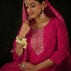 Dhiyona IE Women Ethnic Motifs Embroidered Regular Sequinned Kurta with Trousers & With Dupatta