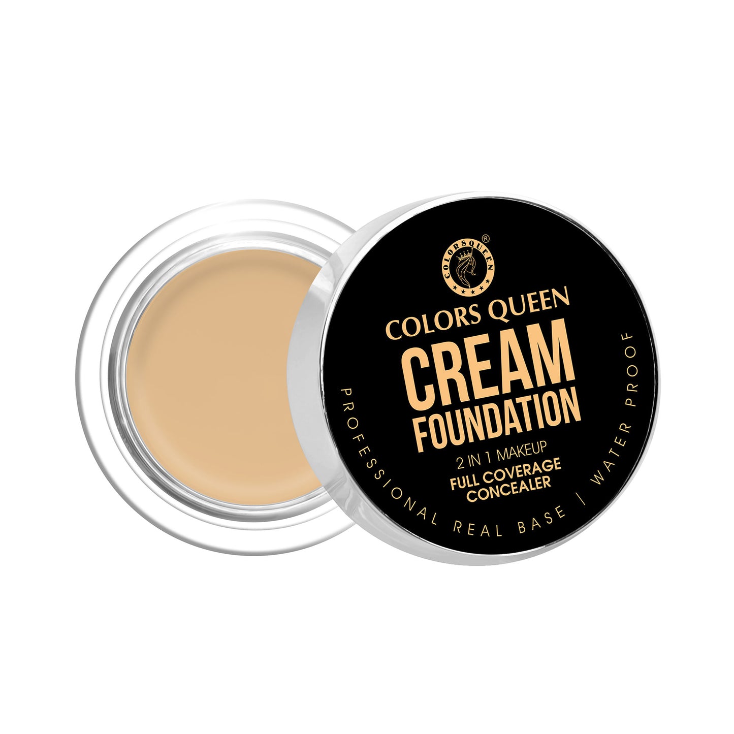 Colors Queen 2 In 1 Cream Waterproof Foundation With Concealer - F22