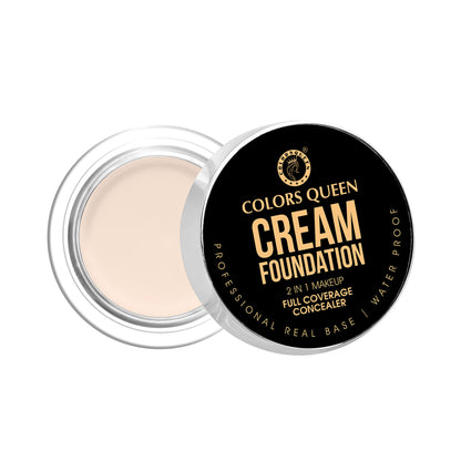 Colors Queen 2 In 1 Cream Waterproof Foundation With Concealer - F42