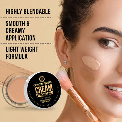 Colors Queen 2 In 1 Cream Waterproof Foundation With Concealer - 626b